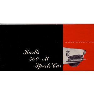 1955 KURTIS 500-M SPORTS CAR DEALER BROCHURE, ORIGINAL not a facsimile, CADILLAC
